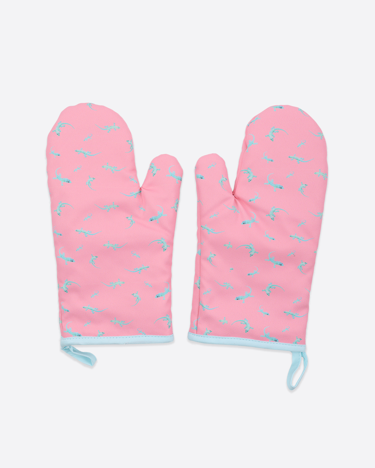 Teal Lizard Oven Mitts